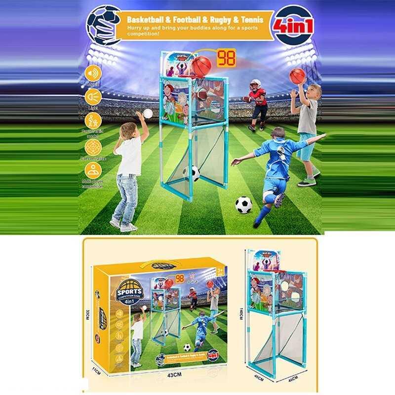 Набір спортивних ігор 956 4 в 1, баскетбол, футбол, теніс, регбі, музика, електронний лічильник,...