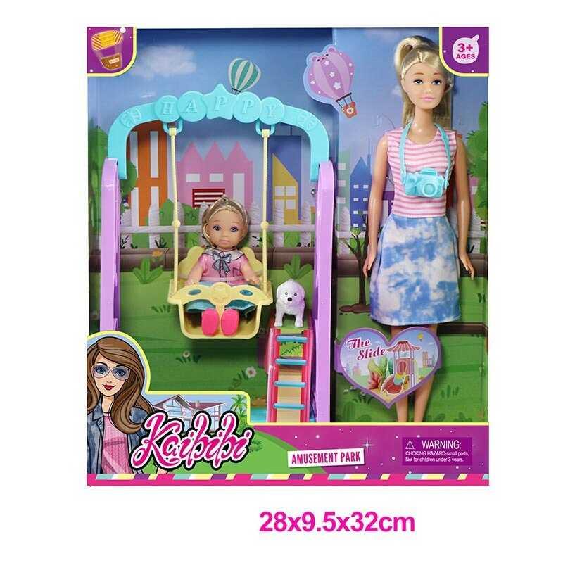 Набір ляльок WG 230 30 см, лялька-дитина, аксесуари, гойдалка, в коробці