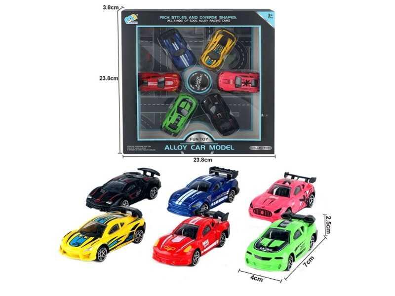 Набір машин 6618 6 штук,6 штук, металопластик, інерція, в коробці