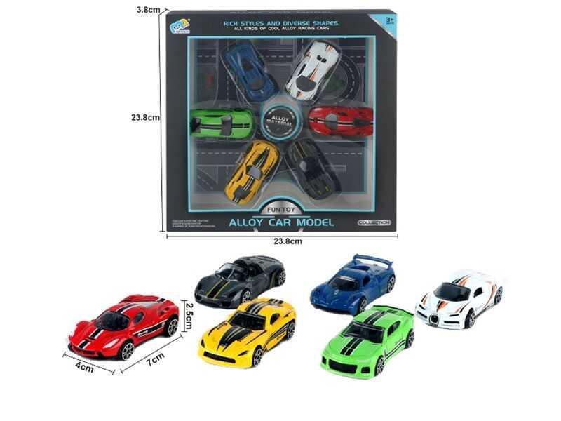 Набір машин 6619 6 штук, металопластик, інерція, в коробці