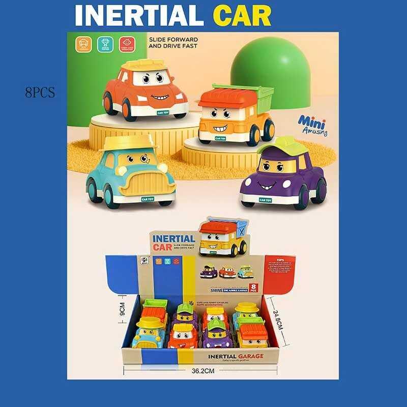 Набір машин BJ 643 A-1 інерція, кумедні обличчя, ЦІНА ЗА 8 ШТУК У БЛОЦІ, в коробці