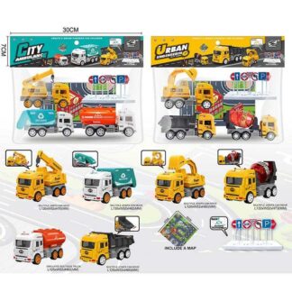 Набір машин JW 567-046 (96/2) “City Truck”, ,  інерція, 3 машинки, килимок,