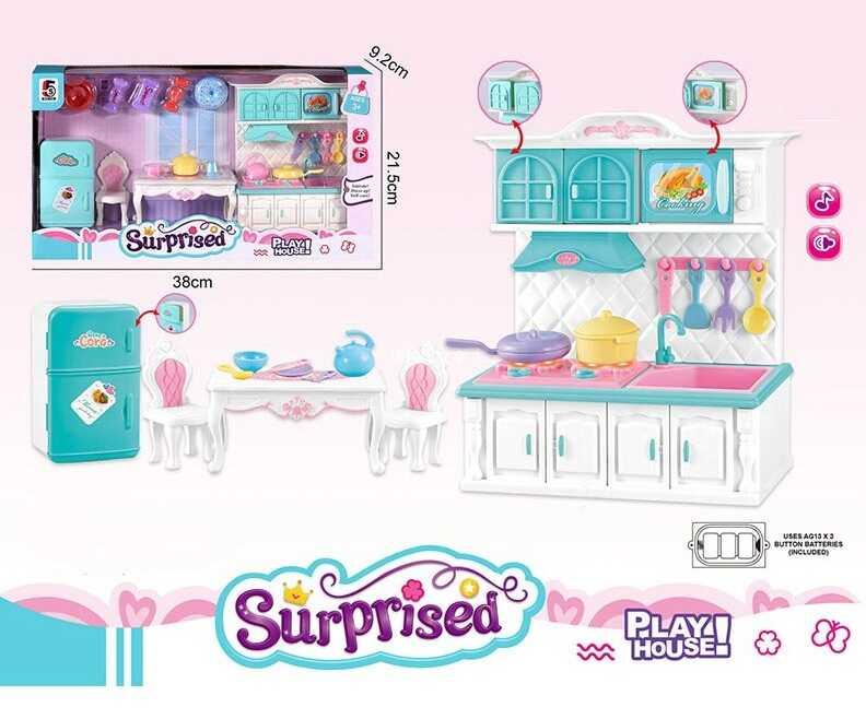 Набір меблів 5 S 632 "Кухня", підсвічування плити, звуки приготування, раковина, холодильник, вит...