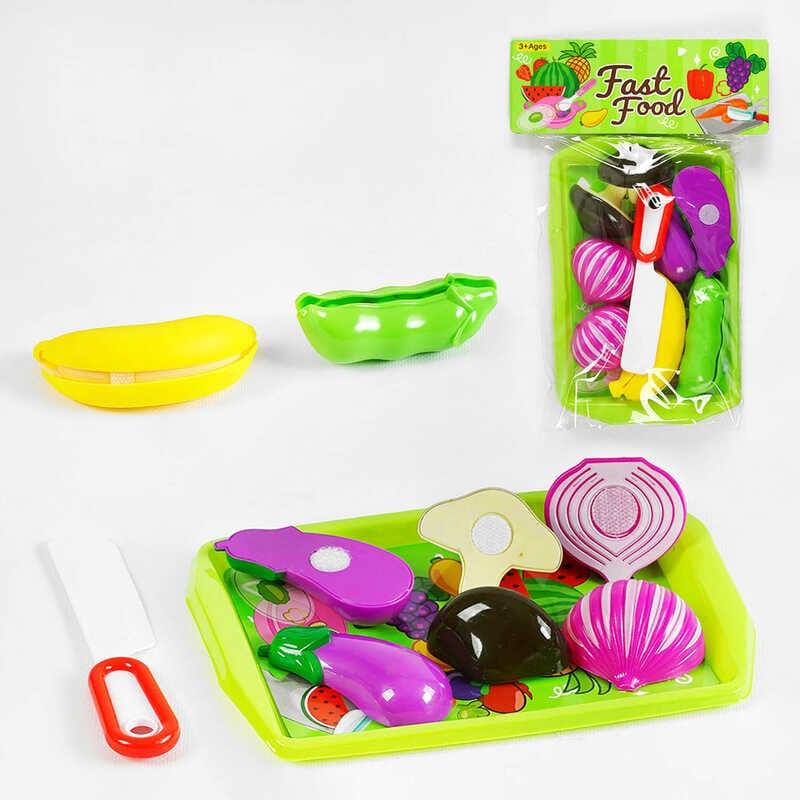 Набір овочів M 112 на липучках, таця, ніж, фрукти, у пакеті