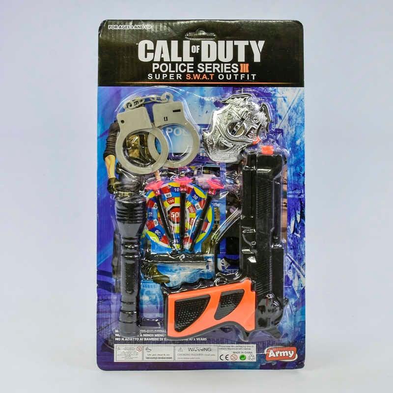 Поліцейський набір 502-34 пістолет, наручники, значок, ліхтарик, у слюді