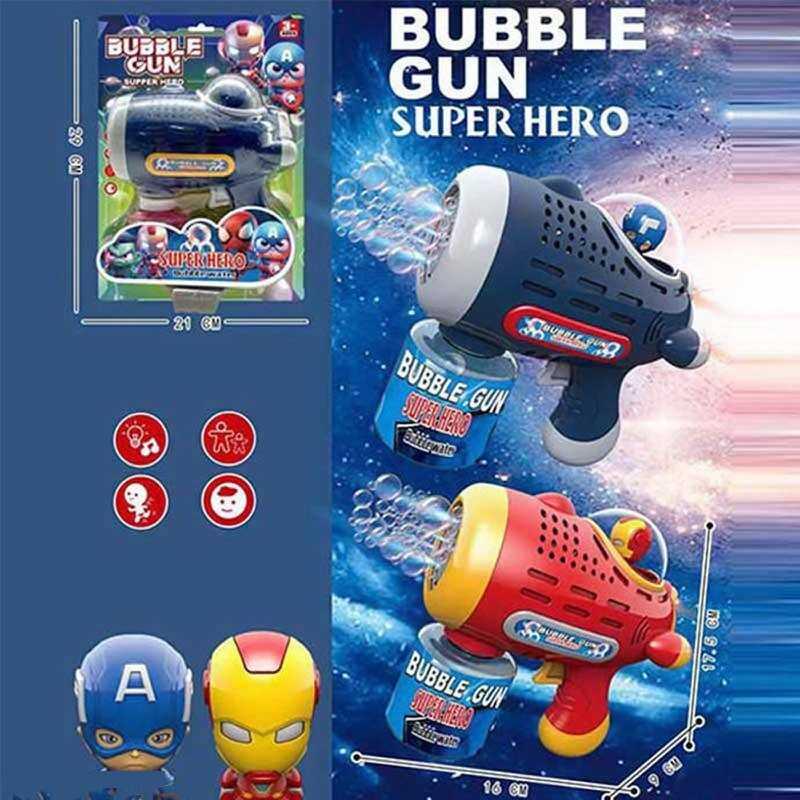 Пістолет з мильними бульбашками YD 707 A 2 види, підсвічування, мелодія, автоматичний, пляшечка з...