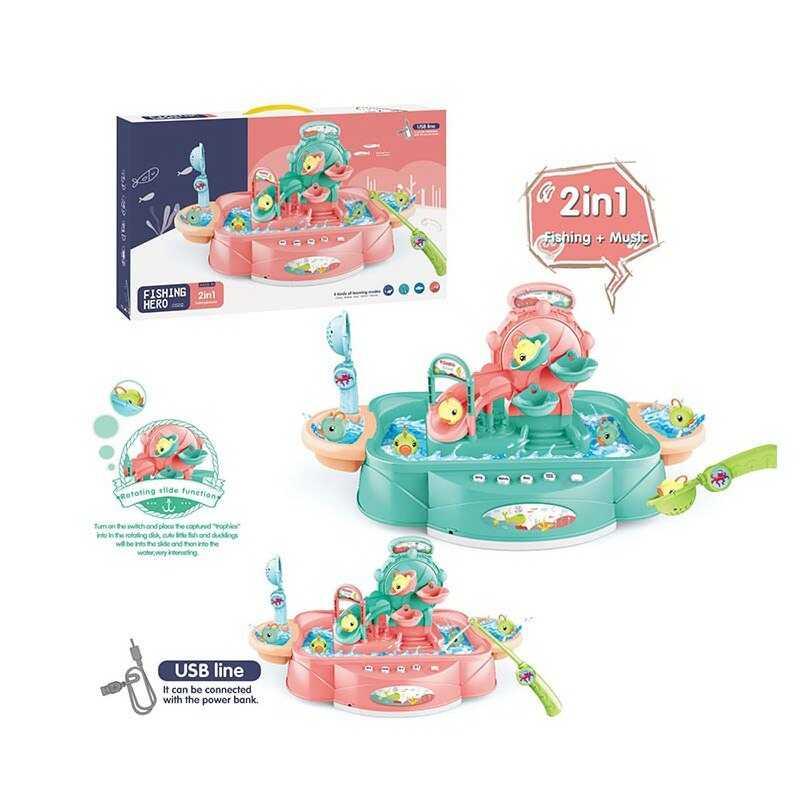 Риболовля 156-4 C 2 кольори, звук, мелодії, історії, озвучування англійською, 6 рибок, вудка, сач...
