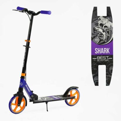 Самокат двоколісний "Best Scooter" SH-10042 (4) "SHARK", з ручним гальмом, затискач керма, колеса PU - 20 см, 1 амортизатор, 20 см