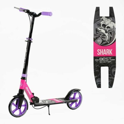 Самокат двоколісний "Best Scooter" SH-30610 (4) "SHARK", з ручним гальмом, затискач керма, колеса PU - 20 см, 1 амортизатор, 20 см