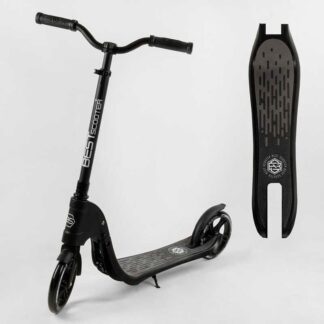 Самокат двоколісний 74077 "Best Scooter" (2) колір ЧОРНИЙ, колеса PU — 20 см, широке велосипедне кермо, новий затискач керма, у