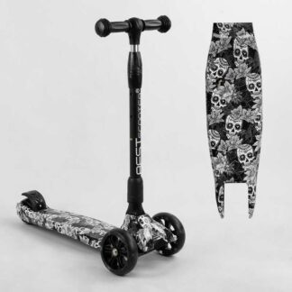 Самокат триколісний Best Scooter 65-878 MAXI (6) складане алюмінієве кермо, 3 колеса PU зі світлом, переднє 130х35 мм, заднє