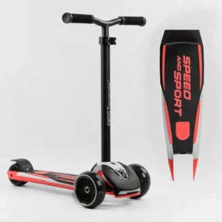 Самокат триколісний Best Scooter HW-00505 MAXI (6) знімне алюмінієве кермо, передні колеса PU 120х45 мм. заднє 80х50 мм, с