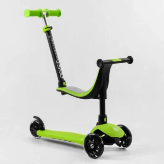 Самокат триколісний Best Scooter PL-315 (4) колеса PU зі світлом, сидіння, батьківська ручка, у коробці