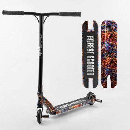 Самокат трюковий Best Scooter BS-77350 (4) HIC-система, ПЕГІ, алюмінієвий диск і дека з ПРИНТОМ, колеса PU, d = 110 мм, ширина