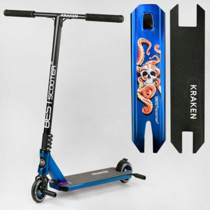 Самокат трюковий KR-71078 Best Scooter (4) "Kraken" HIC-система, ПЕГІ, алюмінієвий диск і дека, АНОДИРОВАНИЙ, колеса PU 110 мм,