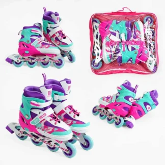 Ролики 54704-L Best Roller /розмір 38-42/ колір – ФІОЛЕТОВИЙ (6) колеса PU, ПЕРЕДНЄ КОЛЕСО СВІТЛО, устілка 24.5-26.5 см, d колес
