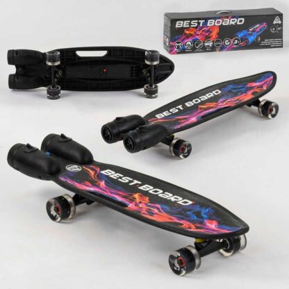 Скейтборд S-00501 Best Board (4) з музикою й димом, USB-заряджання, акумуляторні батарейки, колеса PU зі світлом 60х45 мм