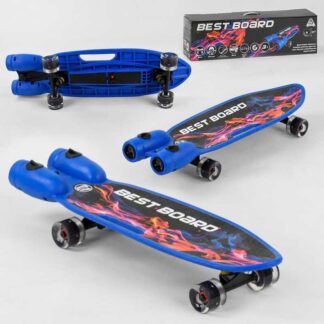Скейтборд S-00605 Best Board (4) з музикою й димом, USB-заряджання, акумуляторні батарейки, колеса PU зі світлом 60х45 мм