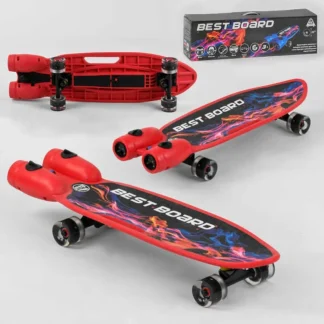 Скейтборд S-00710 Best Board (4) з музикою й димом, USB-заряджання, акумуляторні батарейки, колеса PU зі світлом 60х45 мм