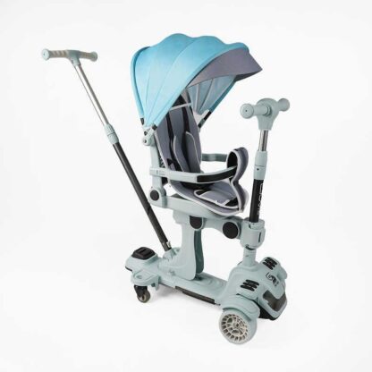 Самокат 5в1 "Skyper" BL-61020 (4) колеса PU125х40мм зі світлом, з капюшоном, поворотне сидіння, з ДОП. КОЛЕСАМИ, захисний бампер,