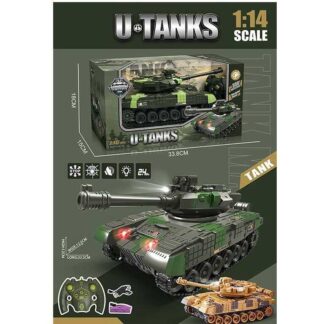 Танк на радіокеруванні 799 D-10 (24) 2 кольори, гусеничний хід, підсвічування, звук, масштаб 1:14, акум. 3,7 V, пульт 2,4 G, в ко