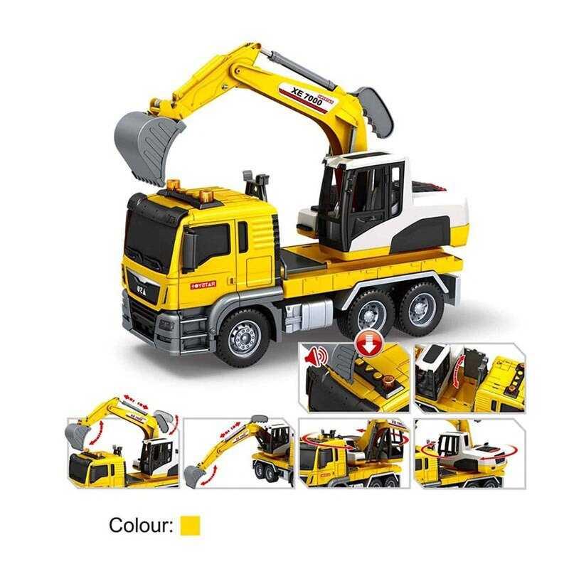 Спецтехніка 666-62 T “Екскаватор”, інерція, звуки, підсвічування, гумові шини, рухливі елементи,...