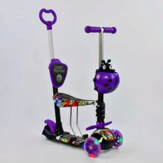 Самокат 5в1 13400 (1) Best Scooter, АБСТРАКЦІЯ, PU колеса, ПІДСВІТКА КОЛІС, у коробці