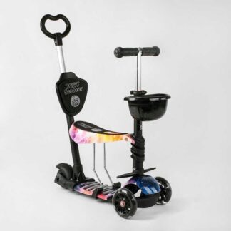 Самокат 5в1 16102 (1) Best Scooter, АБСТРАКЦІЯ, PU колеса, ПІДСВІТКА КОЛІС, у коробці