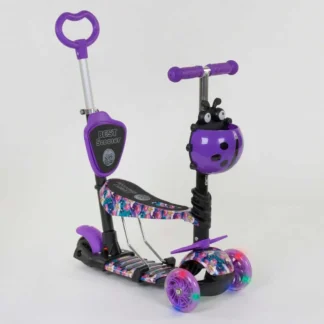 Самокат 5в1 19870 (1) Best Scooter, АБСТРАКЦІЯ, PU колеса, ПІДСВІТКА КОЛІС, у коробці