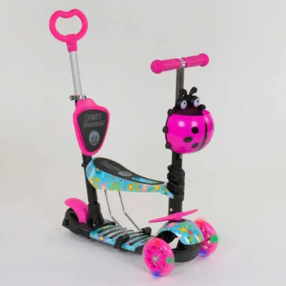 Самокат 5в1 26901 (1) Best Scooter, АБСТРАКЦІЯ, PU колеса, ПІДСВІТКА КОЛІС, у коробці