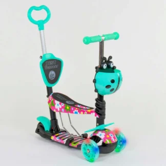 Самокат 5в1 43702 (1) Best Scooter, АБСТРАКЦІЯ, PU колеса, ПІДСВІТКА КОЛІС, у коробці