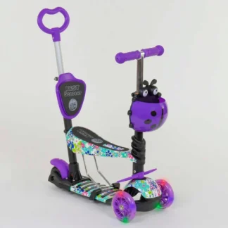 Самокат 5в1 68995 (1) Best Scooter, АБСТРАКЦІЯ, PU колеса, ПІДСВІТКА КОЛІС, у коробці