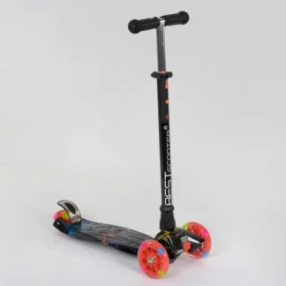 Самокат А 24659/779-1308 MAXI "Best Scooter" (1) пластмасовий, 4 колеса PU, СВЕТ, трубка керма алюмінієва, d = 12 см, у коробці