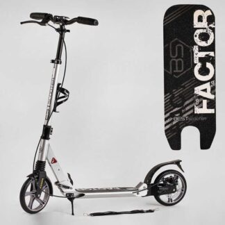 Самокат алюмінієвий Best Scooter BS-81766 (4) "Factor", ручне дискове гальмо, діаметр PU коліс - 200мм, 2 амортизатори, підсклянн