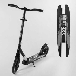 Самокат алюмінієвий "Best Scooter" 41629 (2) колеса PU, d переднього колеса — 230 мм, d заднього колеса — 215 мм, 1 амортизатор