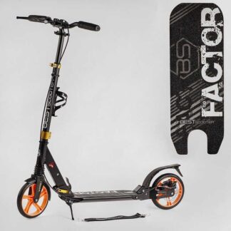 Самокат алюмінієвий Best Scooter BS-98033 (4) "Factor", ручне дискове гальмо, діаметр PU коліс — 200 мм, 2 амортизатори,