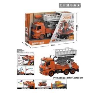 Спецтехніка YW 9092 C (24/2) самоскид, звук, світло, механічне підіймання кузова, інерція, рухомі деталі, викрутка, 2 насадки, в