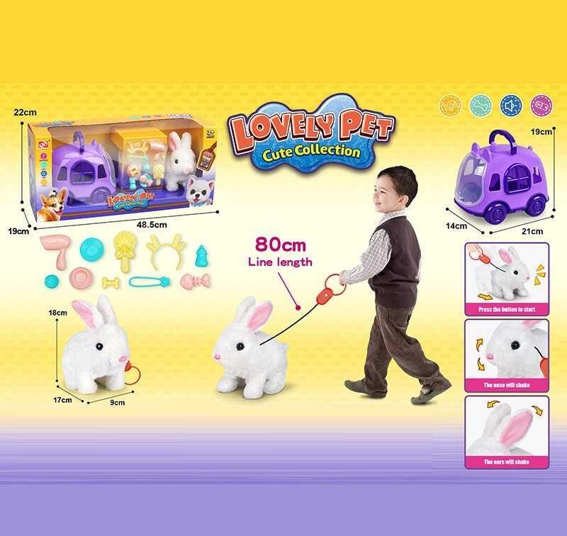Улюбленець 927-3 "Кролик", переноска, ходить, пищить, на повідці, аксесуари, в коробці