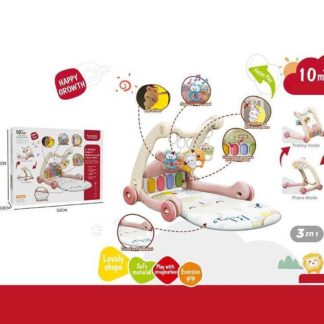 Ходунки 368-65 R (8) 3в1, килимок, музична панель, музика, регулювання гучності, підсвічування, 5 підвісок, в коробці
