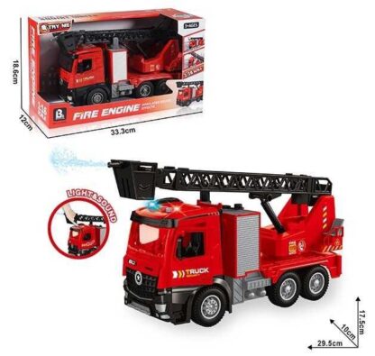 Пожежна машина 23088-5 (24) світло, звук, інерція, 1:16, висувна драбина обертається на 360°, помпова подача води, гумові колеса,