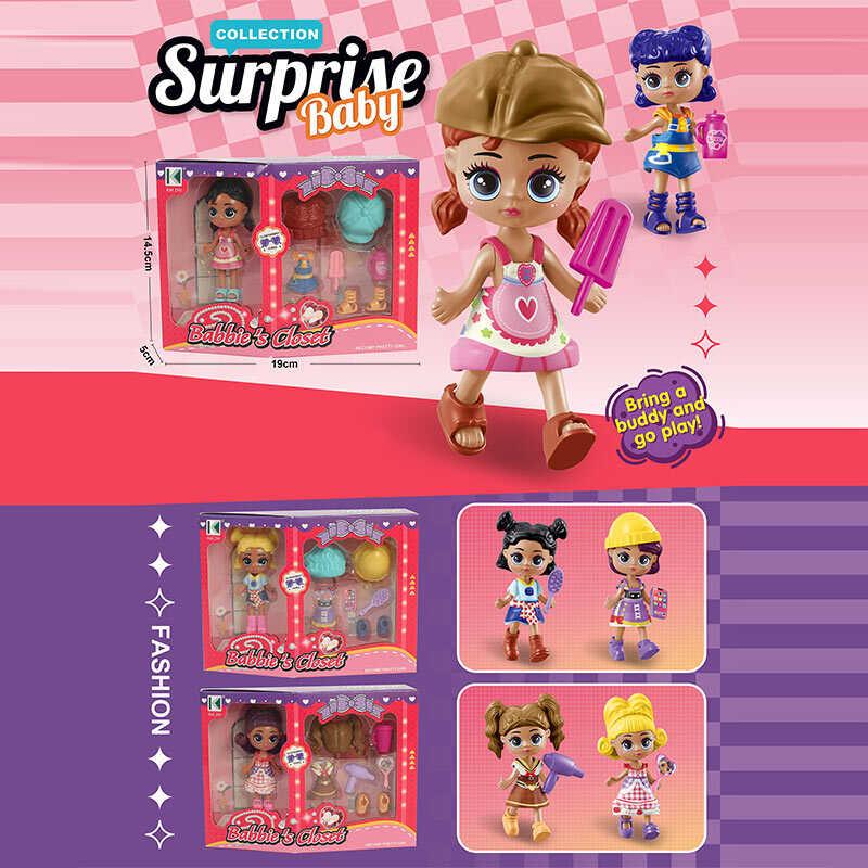 Лялька KZ 9015 висота ляльки 9 см, змінні зачіски, рухомі кінцівки, аксесуари, в коробці