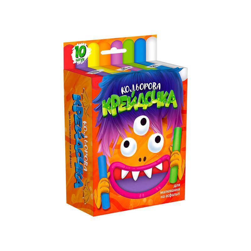 Гр Крейда кольорова серії "Крейдочка" великі 10 кольори KRD-02-01U "Danko Toys"