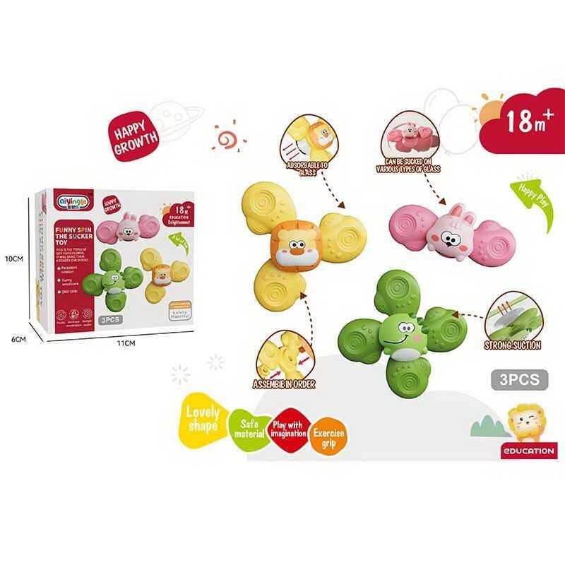 Брязкальце-спінер 368-67 3 штуки, присоски, в коробці