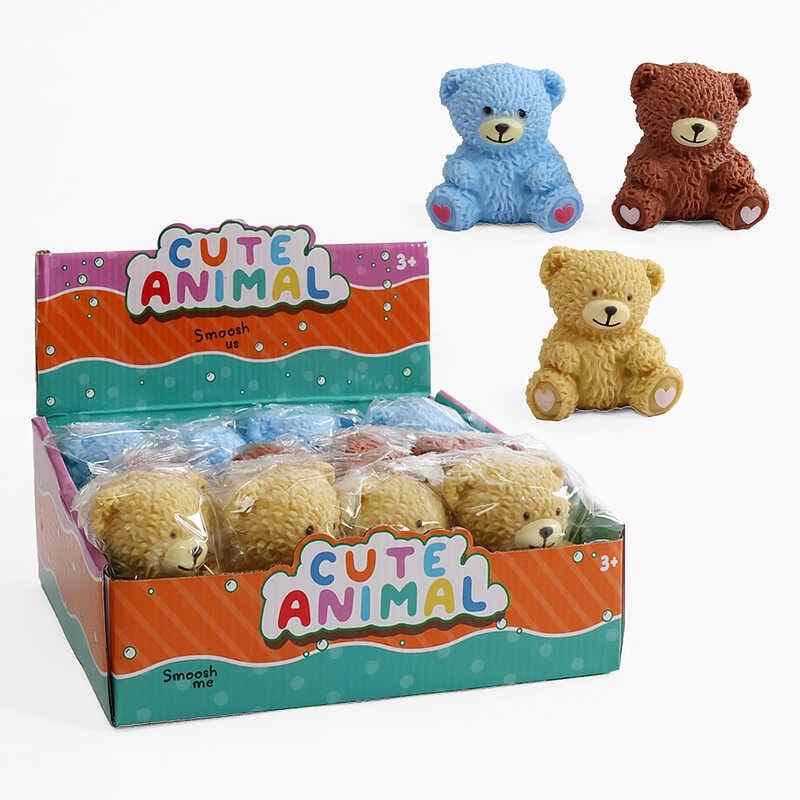 Гра антистрес M 18589 ЦІНА ЗА 12 ШТУК В БЛОЦІ, "Ведмедик", піна в середині, в коробці