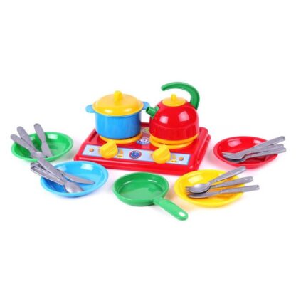 Гр Кухня "Галинка 7" 2179 (14) "Technok Toys", плита, тарілки, пательня, каструля, чайник, столові прилади,