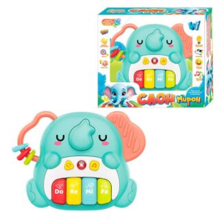 Піаніно "Слон Мирон" 39049 (48) "WToys", ОЗВУЧУВАННЯ УКРАЇНСЬКОЮ МОВОЮ, 8 пісень, 8 скоромовок, 8 казок, цифри, підсвічування, в
