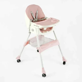 Стільчик для годування Toti FR- 30608 (1) сталева конструкція, матеріал тканини PU, знімний столик, опускна спинка, 4 колеса, в к