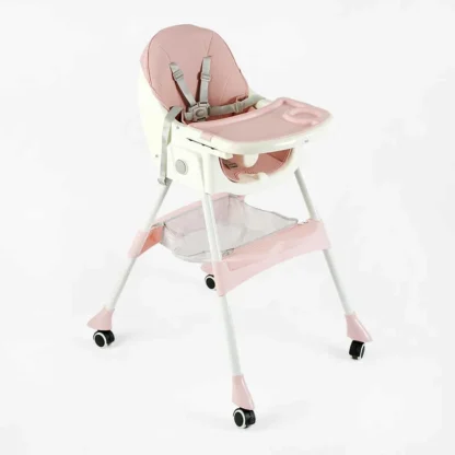 Стільчик для годування Toti FR- 30608 (1) сталева конструкція, матеріал тканини PU, знімний столик, опускна спинка, 4 колеса, в к