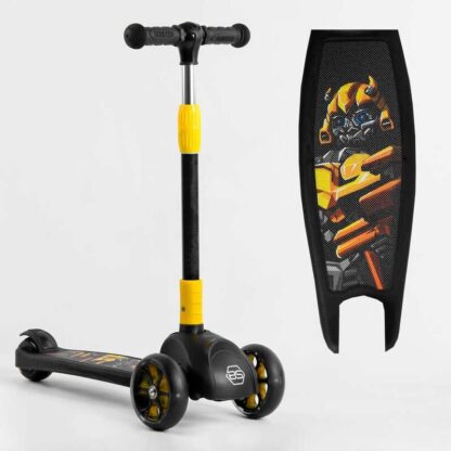 Самокат триколісний 15172 Best Scooter (1) СВІТЛО КОЛІС ТА ДИСКІВ, складене кермо, передні колеса PU 120х35мм, задні колеса PU