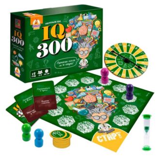 Гр Гра настільна розважальна "IQ300" VT8055-46 (5) "Vladi Toys", гральне поле, 50 карток, 9 жетонів, 4 пішаки, колесо фортуни,